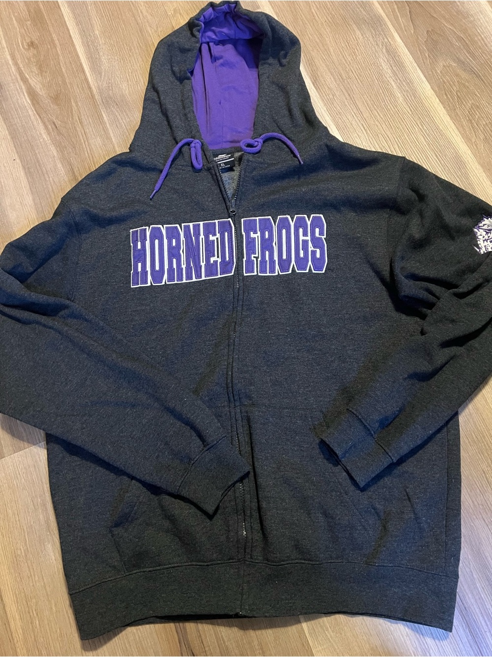 Vintage Horned Frogs Black & Purple Zip Hoodie by Colosseum Sz XL